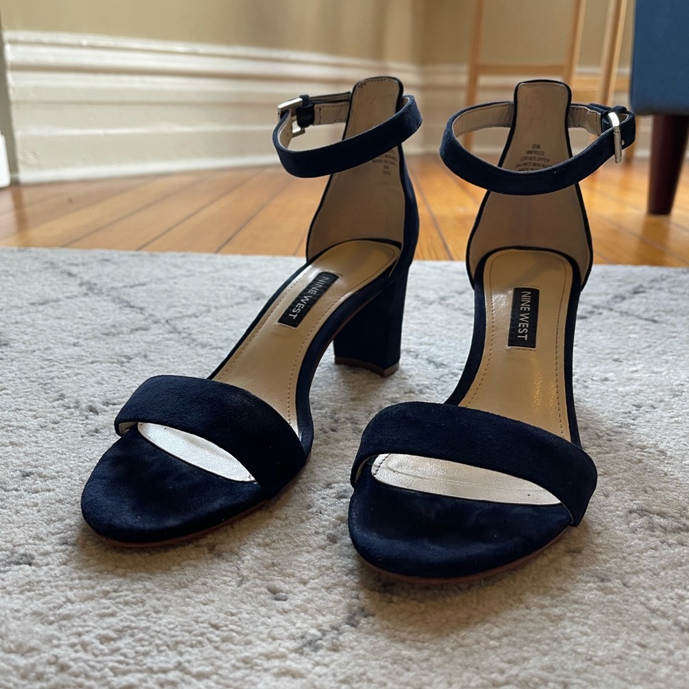 Nine West Navy Suede Block Heel